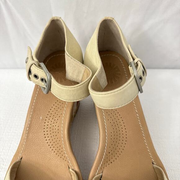 UGG Atasha Wedge Sandals Size 8.5 Espadrille Striped Heel - Picture 6 of 11